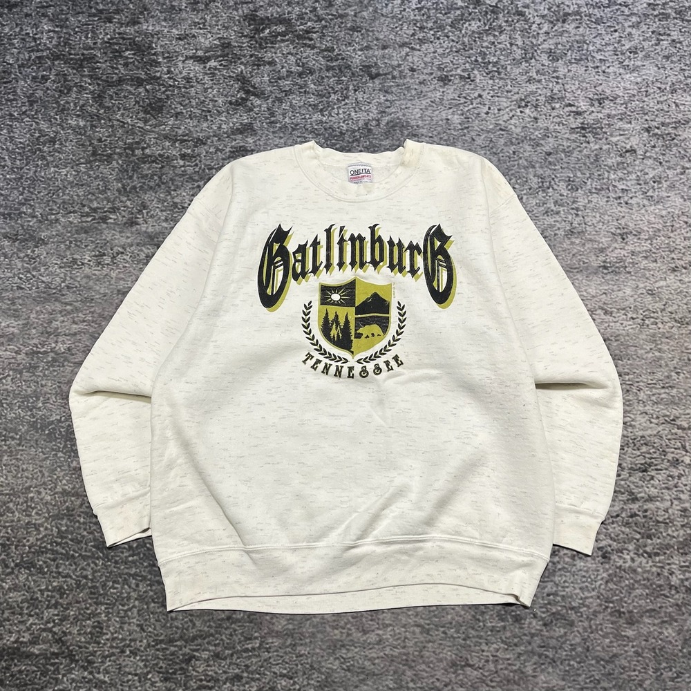 Vintage Gatlinburg, Tennessee Crewneck Sweatshirt Mens XXL White‎ Oneita 90s